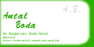 antal boda business card